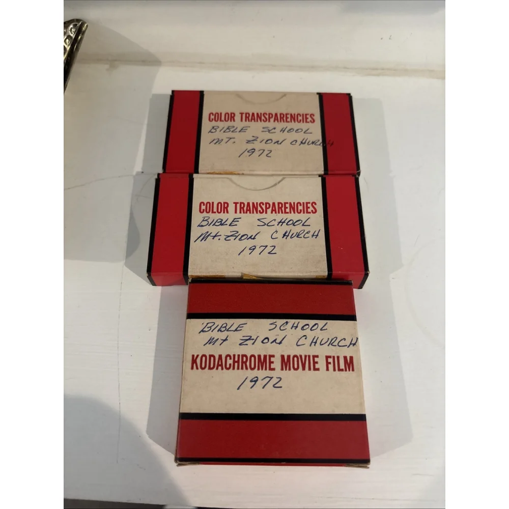 Set Of 3 Boxes Vintage Kodak Slides Bible School 1972 Color Transparencies